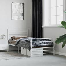 90cm - Metal Bed Frames vidaXL Metal Bed Frame with Headboard Footboard