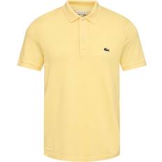 Lacoste Short Sleeved Ribbed Collar Shirt Mand Kortærmede Poloer Slim Fit Bomuld hos Magasin Yellow