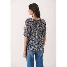 Popsypw bluse Part Two Popsypw Bl Bluser 30307904 Midnight Navy Botanical