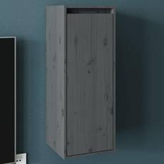 vidaXL grey, 1 1/2x Solid Wood Pine Wall Cabinet 30x80cm