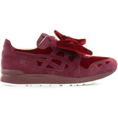 Asics Rood Sneakers Asics gel-lyte burgundy leather bow womens lace up trainers h8l6n 2626