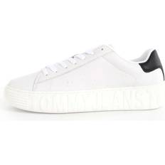 Tommy hilfiger chunky sneakers Tommy Hilfiger Monochrome Leather Cupsole Trainers WHITE