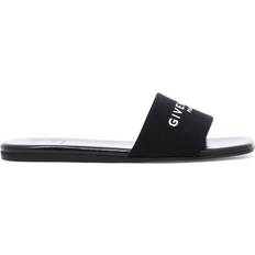 Givenchy Hjemmesko & Sandaler Givenchy Canvas Slide Sandaler Med Logo - Sort