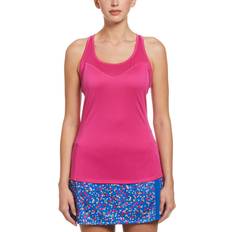 Clothing Grand Slam Women's Essential Solid Tennis Tank Top w/ Mesh Front Panel, Medium, Very Berry Pink, 100% Polyester Golf Apparel Shop Very Berry Pink