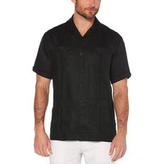 Cubavera 100% Linen Four-Pocket Short Sleeve Button Down Shirt - Jet Black
