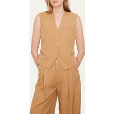 Herr Västar Vince Womens Amber Wave Button-fastened Woven Waistcoat
