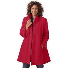 Woman Within Outerwear Woman Within plus fleece swing funnel-neck coat