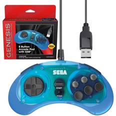 Retro-Bit Gamepads Retro-Bit Retro-Bit Official Sega Genesis USB Controller 8-Button Arcade Pad for Sega Genesis Mini, Switch, PC, Mac, Steam, RetroPie, Raspberry Pi - USB Port