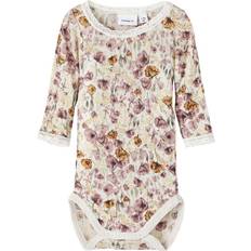 Blommiga Bodys Name It Wang L/S Body - Moonbeam (13214446)