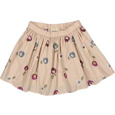 9-12 kk Hameet MarMar Copenhagen Selina Skirt With Flower Embroidery Pansy - Beige