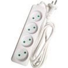 GRIPO stikdåse hvid 4 udtag med 1,5m ledning. [Levering: 4-5 dage]