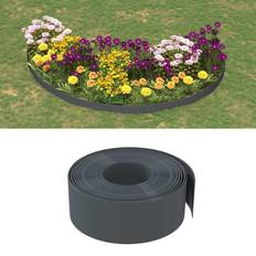 Bordes de Césped vidaXL Borduras De Jardín 2 Uds Polietileno Gris 10 M 20 cm