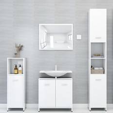 Madera Muebles de Baño para Lavabos Individuales vidaXL Conjunto De Muebles De Baño Madera Contrachapada Brillo