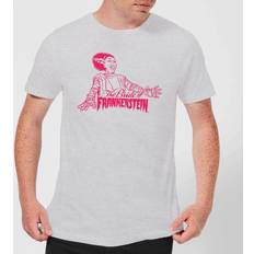 Universal Monsters Bride Of Frankenstein Crest Men's T-Shirt Grey