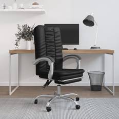 Roulettes Chaises vidaXL Fauteuil Inclinable Noir Similicuir Chaise de bureau