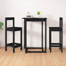 vidaXL 2 massivt fyrretræ Barstol 2stk