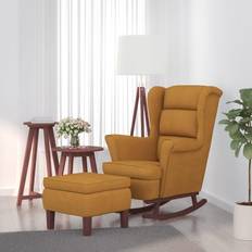 Sillones Mecedora vidaXL Patas Madera Y Terciopelo Marrón Sillón Mecedora