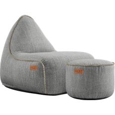SACKit Stole SACKit Cobana Lounge Chair & Pouf Grey Sækkestol
