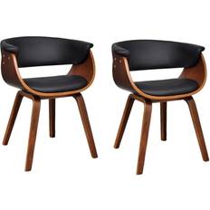 Leatherette Kitchen Chairs vidaXL Modern Artificial Leather Wood Dining 2 pcs Kitchen Chair