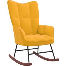 Sí Sillones Mecedora vidaXL Silla De Terciopelo Amarillo Mostaza Sillón Mecedora