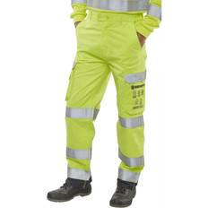 Work Clothes Click HIVIS YELLOW TROUSERS Saturn Yellow