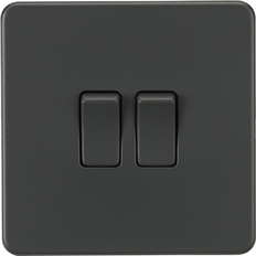 Grey Dimmers Knightsbridge Screwless 10AX 2G 2-Way Switch Anthracite