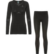 Løb - Sort Svedundertøjssæt Odlo Set Long Fundamentals Performance Warm - Black/Graphite Grey