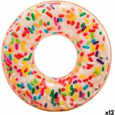 Badring donut Intex Uppblåsbart hjul Donut Vit 114 x 25 x 114 cm 12 antal