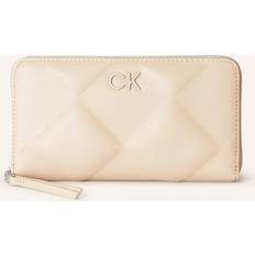 Calvin Klein Quilted RFID Zip Around Wallet - BEIGE