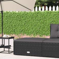 Rattan Sintetico Sgabelli da Esterno vidaXL Poggiapiedi Da Giardino Con Cuscino In Polyrattan Nero MXL 118482