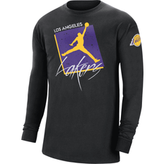 Nike Men's Los Angeles Lakers Courtside Max 90 Vintage-Like Wash Statement Edition Long Sleeve T-shirt