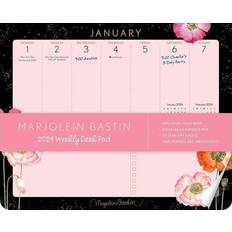 Ergonomic Office Supplies Marjolein Bastin 2024 Weekly Desk Pad: Pink Poppies