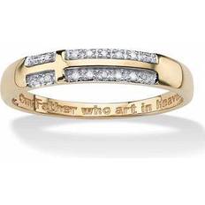 The ring lord PalmBeach Jewelry Men Diamond Accent Lord Prayer Cross Wedding Band in 10k Yellow Gold Sizes 10-16