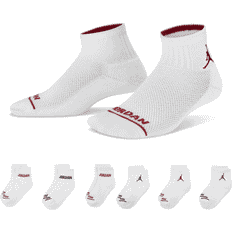 Polyester Socks Jordan Kids Ankle 6 Pack Unisex Socks - White