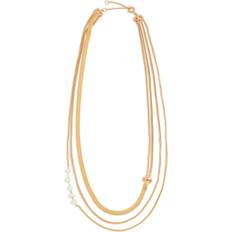 Tory Burch Kira Layered Necklace - Gold/Pearls