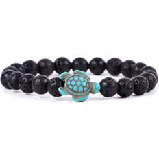 Gray Jewelry Fahlo Track-A-Turtle Lava Stone Bracelet