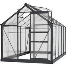OutSunny 6x10ft Walk-In Polycarbonate Greenhouse Plant Grow Aluminum Polycarbonate