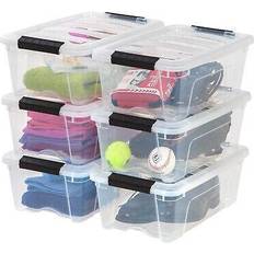 Iris 13 Qt Stackable Plastic Storage Bins with Lids, 6 Pack Caja de almacenamiento