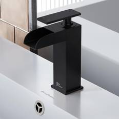 Swiss Madison Concorde Single Hole Waterfall Bathroom Faucet Matte Black Matt black