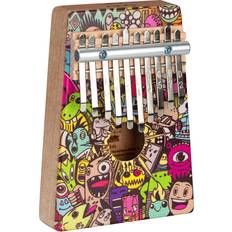 Sela Art Series Kalimba 10 Little Monster – pianoinstrument med 10 metalltungor – högkvalitativt mahognyinstrument för nybörjare och avancerade – exotiska ljud i C-dur