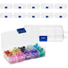 Juvale 12 Pack Mini Clear Grid Storage Box