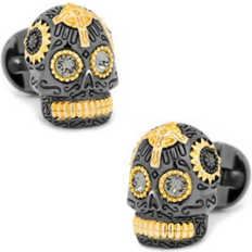 Negro Gemelos de puño Vermeil Day of the Dead Skull Cufflinks Gray Gray