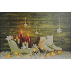 Candlesticks, Candles & Home Fragrances Northlight Seasonal Large Lighted Ice Skates & Sleigh Christmas Candle Holder