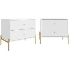 Bedside Tables Manhattan Comfort Jasper Full Extension 2-Drawer D Bedside Table