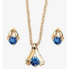 Women Jewelry Sets Women's Simulated Birthstone Solitaire Pendant and Earring Set with FREE Gift in Goldtone, Boxed by PalmBeach Jewelry in September