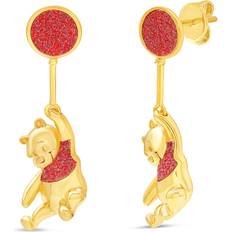 Disney Women Earrings Disney women's yellow gold plated winnie the pooh balloon earrings