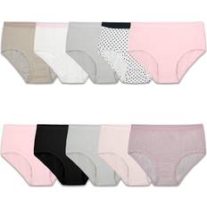 Fruit of the Loom girls tagless 10-pair underwear brief cotton