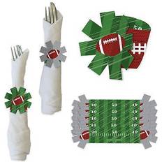 Paper Napkins Big Dot of Happiness End zone football baby shower birthday party holder napkin rings 24 ct