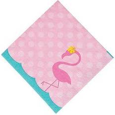 Birthdays Plates, Cups & Cutlery Fun Express Flamingo beverage napkins, party supplies, 16 pieces