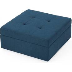 Blue Storage Benches Channing square tufted